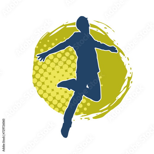 Silhouette of a male dancer in performing pose. Silhouette of a dancing man.