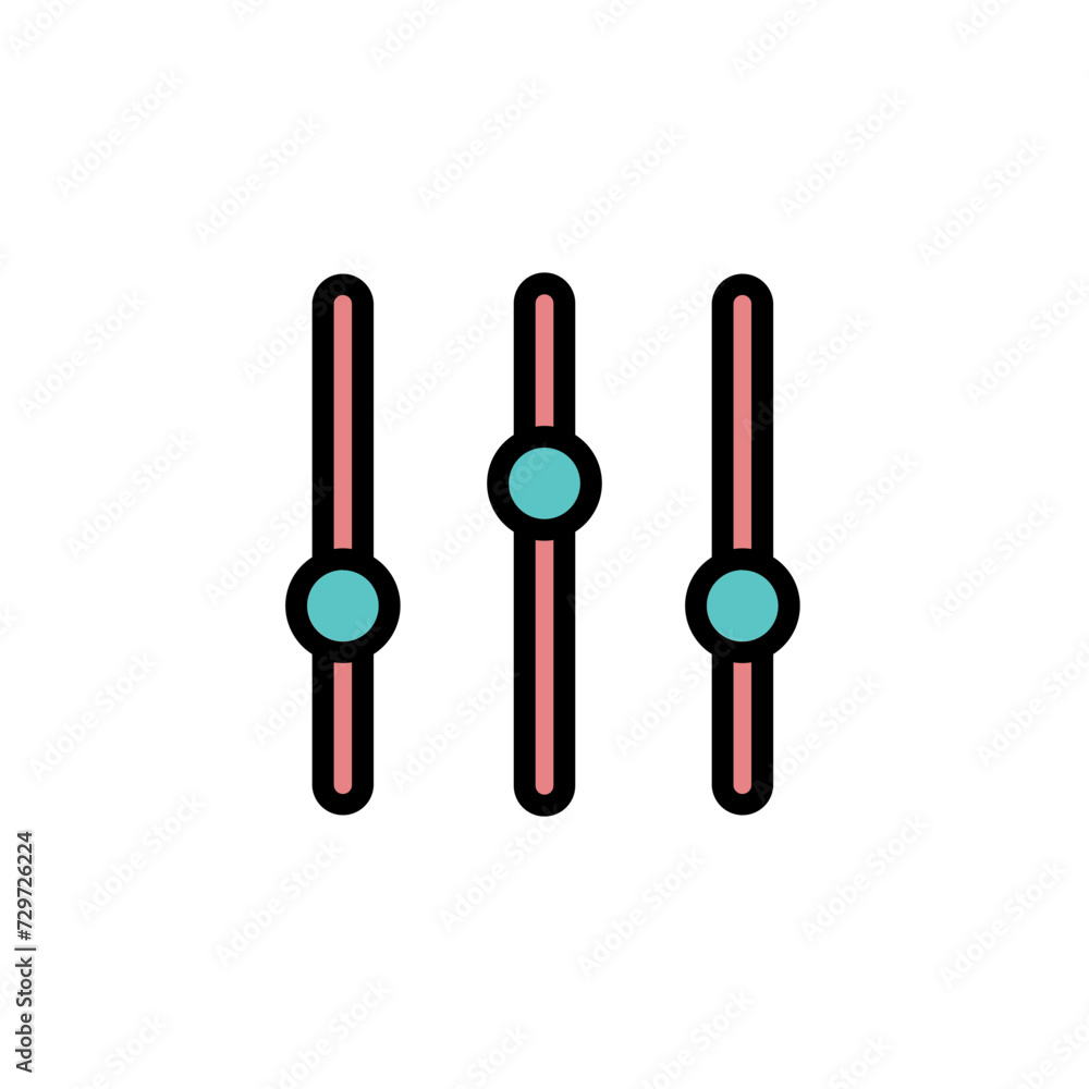 Control Equalizer Mixer Filled Outline Icon Control Equalizer Mixer Filled Outline Icon