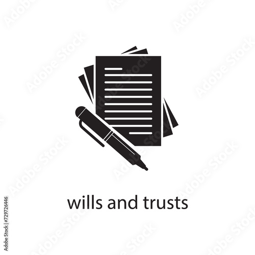 wills and trusts icon. flat simple trendy style wills and trusts icon illustration on white background..eps