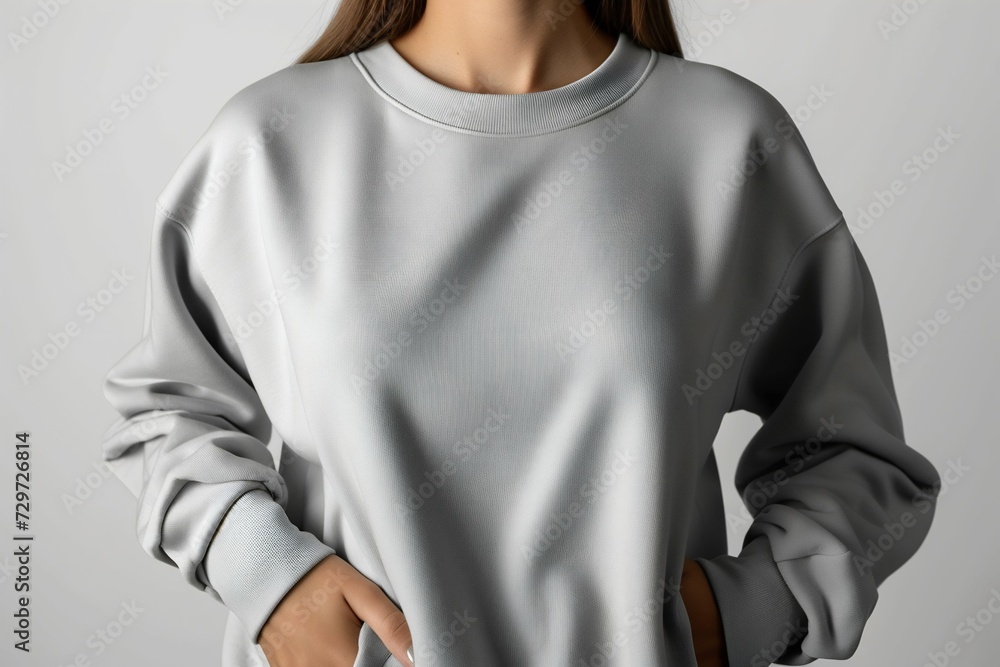 Modern Plain Sweatshirt Mockup with Crossed Arms. Generative ai