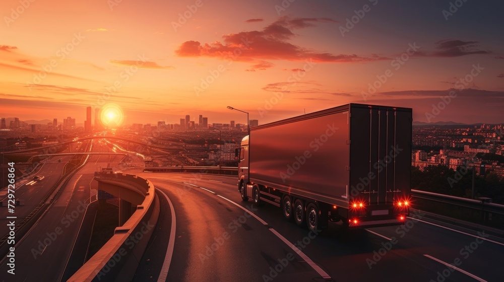 Photo of a delivery truck equipped with GPS tracking technology symbolizing the increased efficiency and optimization of transportation in a digitally transformed supply chain.