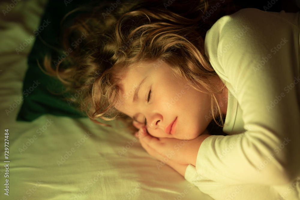 Calm kids sleep. Child sleeping in bed. Cute kid sleeping under blanket. Kid lying on pillow. Child rest asleep, enjoy healthy sleep or nap. Calm kids sleep. Child sleeping in bed. Cute kid sleeping under blanket. Kid lying on pillow. Child rest asleep, enjoy healthy sleep or nap.