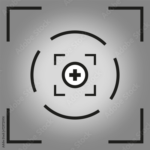 Camera, target mark, viewfinder background with cross hair. Vector illustration. EPS 10.