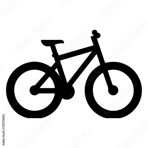 minimal Two wheeled bicycle vector silhouette, black color silhouette