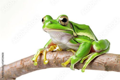 Vibrant Green Frog on a Branch