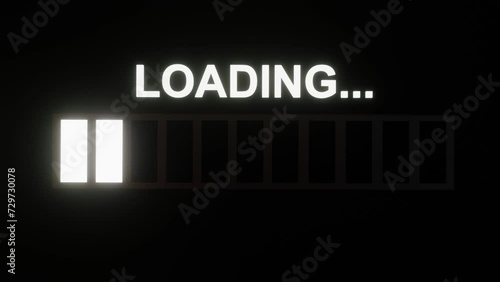 Light loading animation with black background