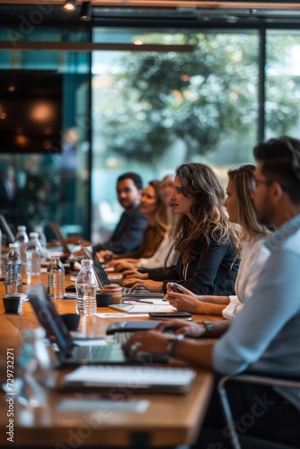 Corporate Business Photography of a Diversity and Inclusion Committee Meeting, Generative AI