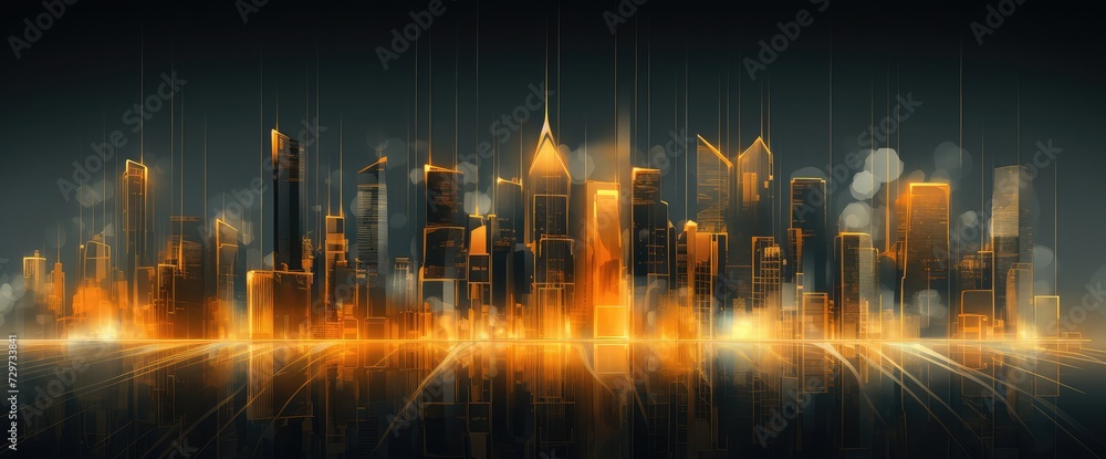 abstract background. Digital city concept. Abstract complex structure of city. vector illustration