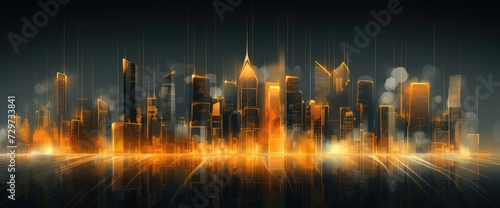 abstract background. Digital city concept. Abstract complex structure of city. vector illustration