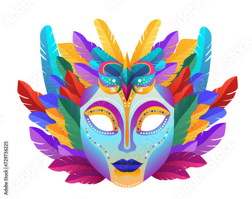 colorful mask icon brazilian festival holiday celebration greeting invitation postcard culture and tradition carnival party