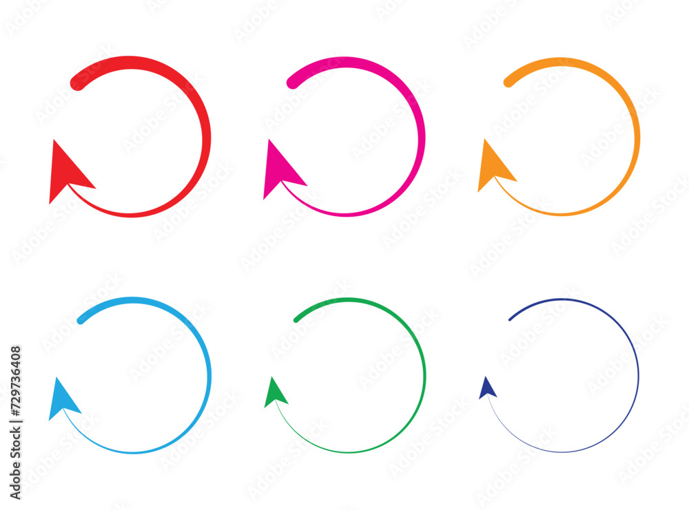 Refresh icon or symbol, restart icon circle arrow symbolizes vector. Refresh icon or symbol, restart icon circle arrow symbolizes vector.