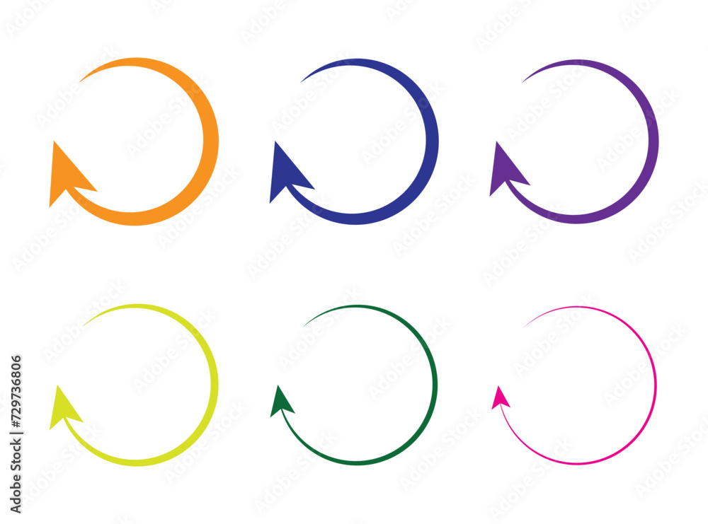 Refresh icon or symbol, restart icon circle arrow symbolizes vector.