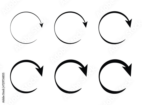Refresh icon or symbol, restart icon circle arrow symbolizes vector.