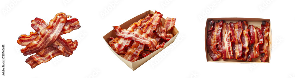 Collection of PNG. Bacon grilled isolated on a transparent background. Collection of PNG. Bacon grilled isolated on a transparent background.