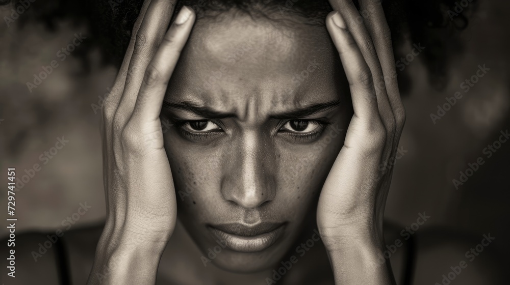 An individual of any gender and race with a fear of failure their face strained with anxiety as they attempt a task. An individual of any gender and race with a fear of failure their face strained with anxiety as they attempt a task.