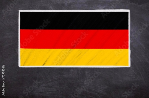 Free Download Hand drawn flag of Germany on a black chalkboard - GFXLoad