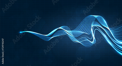 Blue light streak, fiber optic, speed line, futuristic background for 5g or 6g technology wireless data transmission, high-speed internet in abstract. internet network concept. vector design.