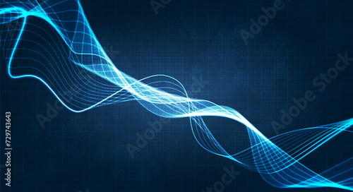 Blue light streak, fiber optic, speed line, futuristic background for 5g or 6g technology wireless data transmission, high-speed internet in abstract. internet network concept. vector design.