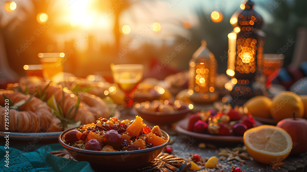 islamic, background, traditional, delicious, muslim, food, fresh, meat