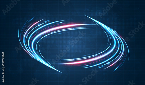 Blue light streak, fiber optic, speed line, futuristic background for 5g or 6g technology wireless data transmission, high-speed internet in abstract. internet network concept. vector design.