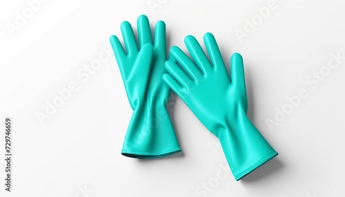 Modern Flat Style Vector Illustration of Protective Rubber Gloves