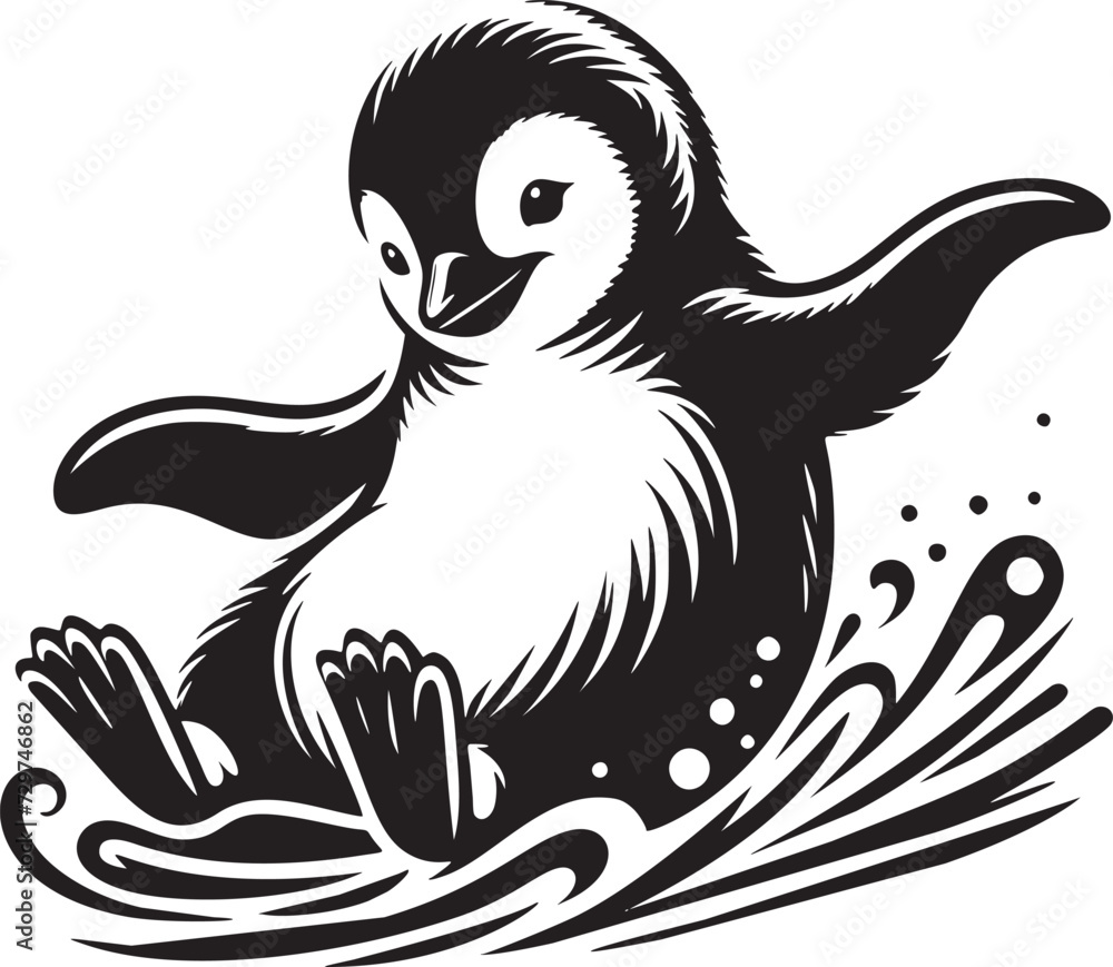 Obraz premium Penguin Glide