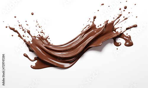 chocolate cream splash isolated on white background