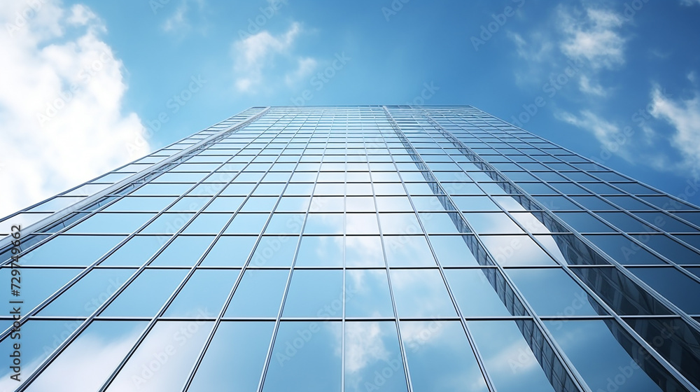 Elegant office building with blue sky background Elegant office building with blue sky background