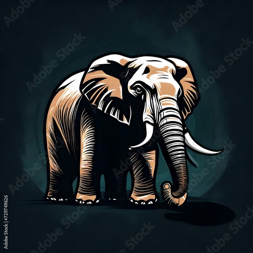 Elephant 0n black © Faisal