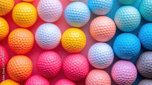 Golf balls rest amid a vibrant and colorful backdrop, evoking a dynamic atmosphere. Ai Generated.