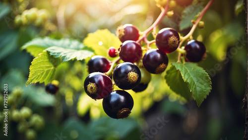 A branch with Natural blackcurrant photo