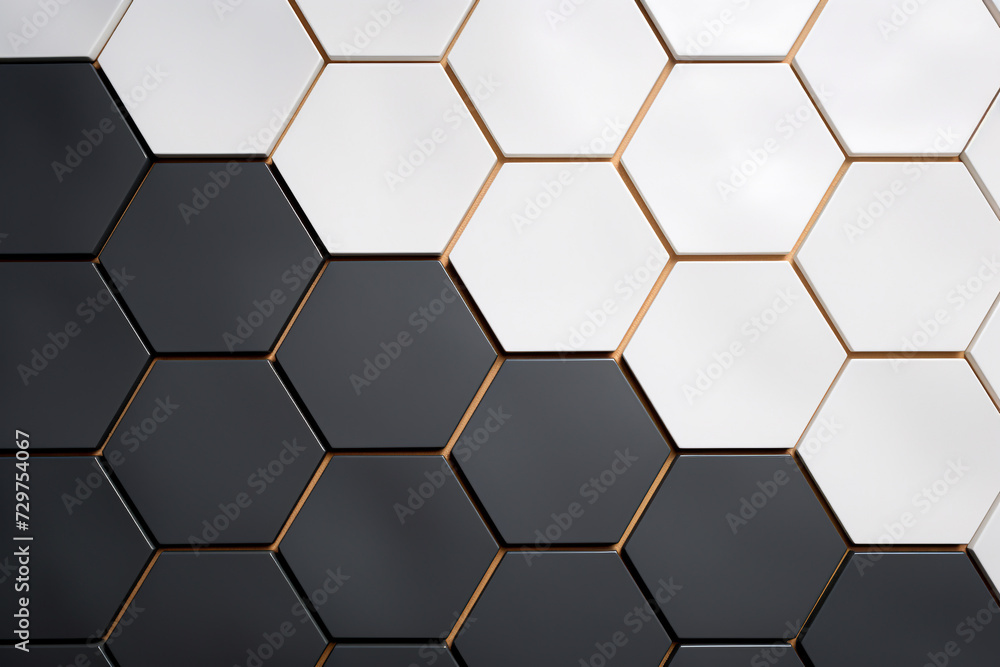 Black and white hexagon futuristic Black and white hexagon futuristic