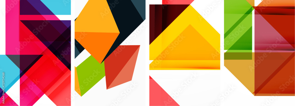 Set of abstract random triangle composition backgrounds. Vector illustration for for wallpaper, business card, cover, poster, banner, brochure, header, website Set of abstract random triangle composition backgrounds. Vector illustration for for wallpaper, business card, cover, poster, banner, brochure, header, website