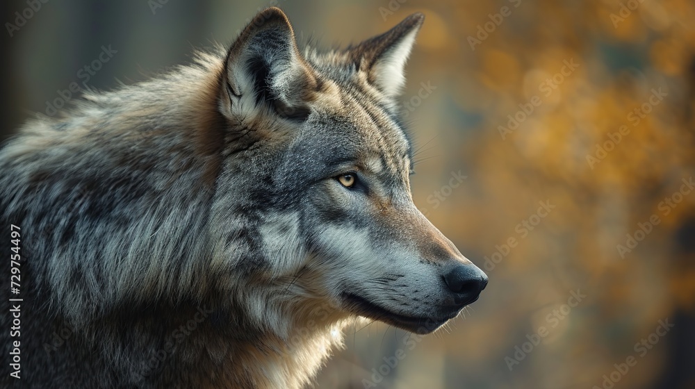 Grey Wolf (Canis lupus). image of animal. copy space for text. Grey Wolf (Canis lupus). image of animal. copy space for text.