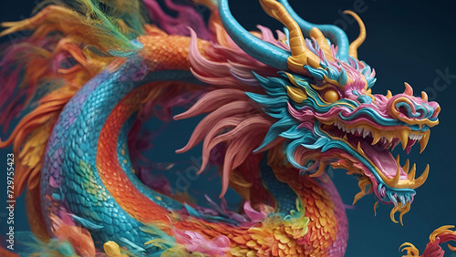 Colorful Chinese dragon head