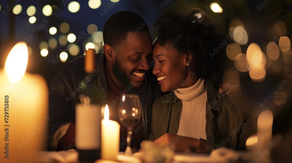 Sweet couple having a candlelit dinner Sweet couple having a candlelit dinner