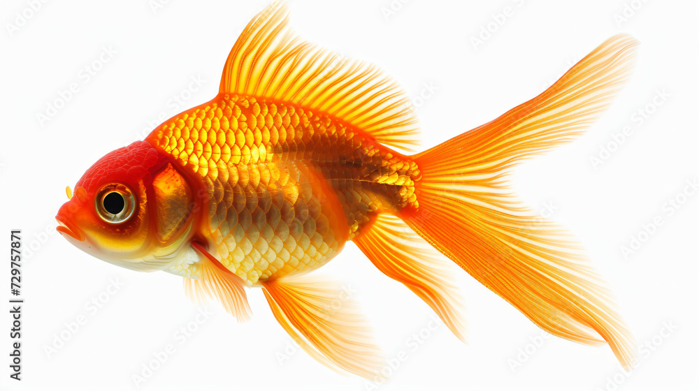 A vibrant goldfish gracefully gliding with its orange color. A vibrant goldfish gracefully gliding with its orange color.