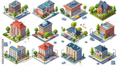 Isometric Building in the City Game Asset