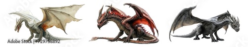 Collection of PNG. Dragon isolated on a transparent background. © morepiixel
