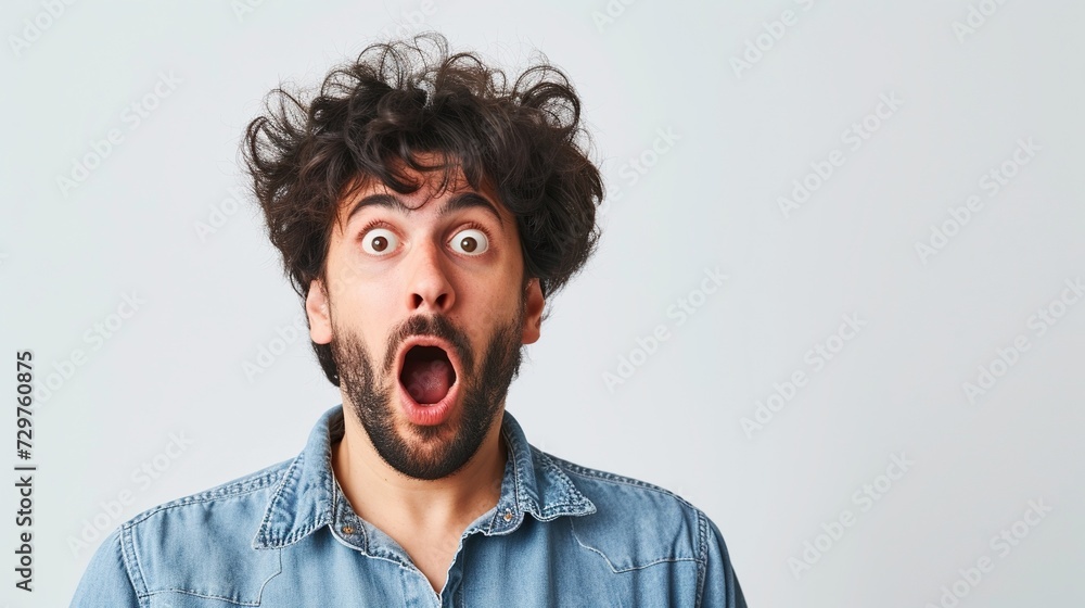 Shocked man on white background Shocked man on white background