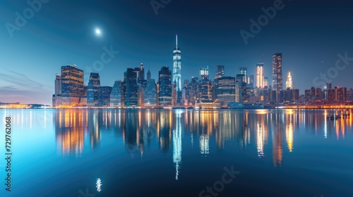 skyline Manhattan business zone, New York, USA.