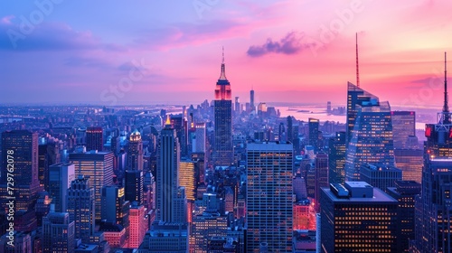 skyline Manhattan business zone, New York, USA.