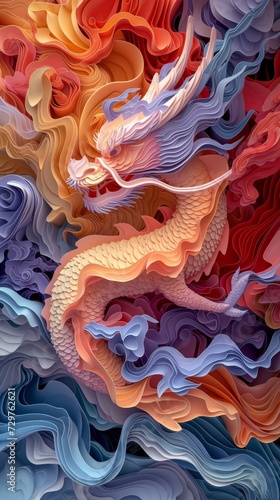 Wallpaper Mural Chinese Lunar Asian New Year Dragon Paper Cut Phone Wallpaper Background Illustration Torontodigital.ca