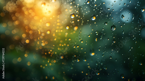 rain drops on window © xinyuan