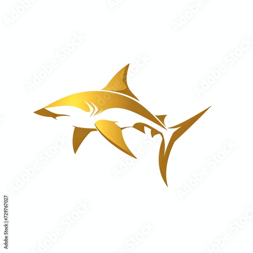 Golden Shark Logo Design - Elegant and Modern Style for Business Branding