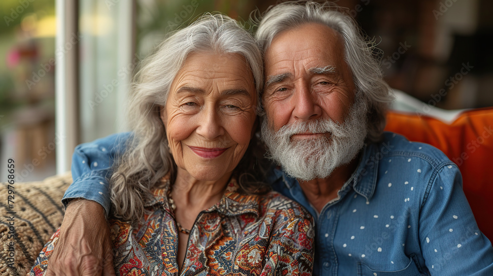 An active senior couple having fun outdoors. Portrait of an elderly couple together