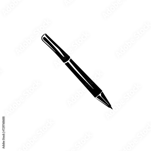 Ballpoint Pen Design Logo Monochrome Design Style