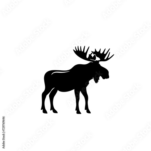 Bull Moose Logo Monochrome Design Style