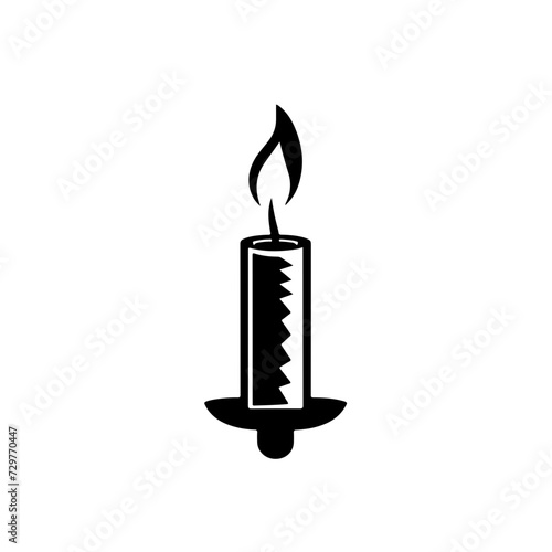 Candle Logo Monochrome Design Style photo