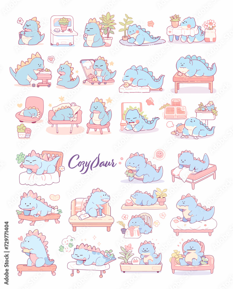 Fototapeta premium set of dinosaur